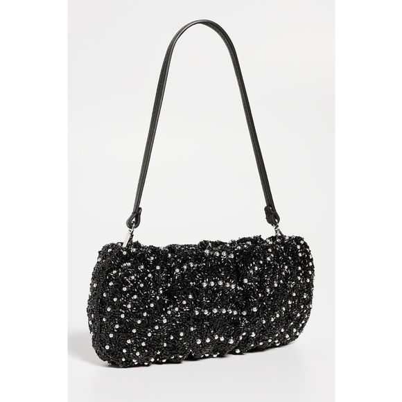 STAUD Cosmic Wave Beaded Bean Bag in Black, New w/Tag - Picture 1 of 12